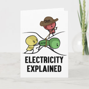 Tarjeta Electricidad Explicada Regalo de Físico I Maestro