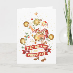 Tarjeta Electricista Ilumina La Navidad Divertido Papá Pad