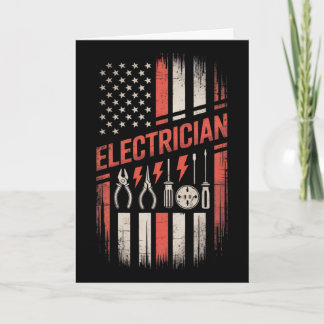 Tarjeta Electricista Orgullo De La Bandera Americana 4 De 