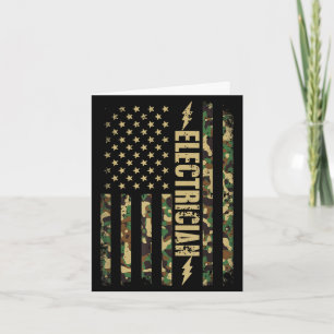 Tarjeta Electricista patriótico camuflaje bandera american