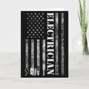 Tarjeta Electricista Vintage Gráfico de la bandera de EE.