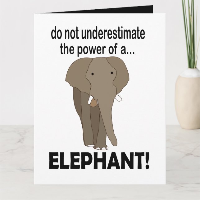 Tarjeta Elefante animal Safari divertida elefante (Anverso)