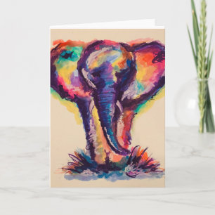 Tarjeta Elefante arcoiris