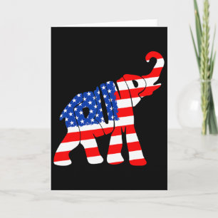 Tarjeta Elefante Bandera Americana Trump Para Mujeres Homb