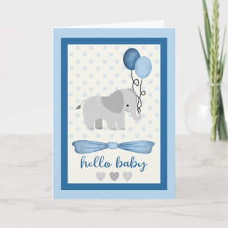 Tarjeta Elefante bebé con globos