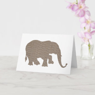 Tarjeta Elefante Burlap