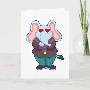 Tarjeta Elefante como maduro con traje. PNG
