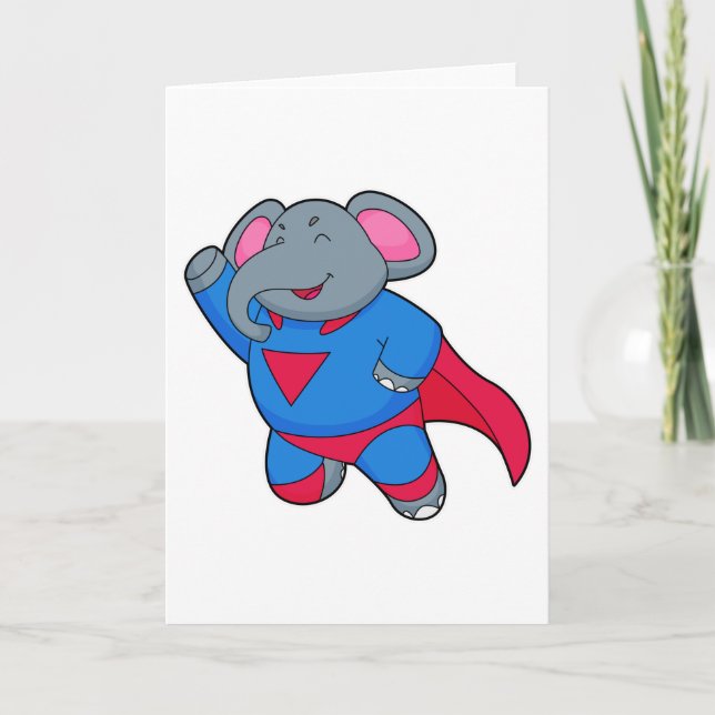 Tarjeta Elefante como superhéroe (Anverso)