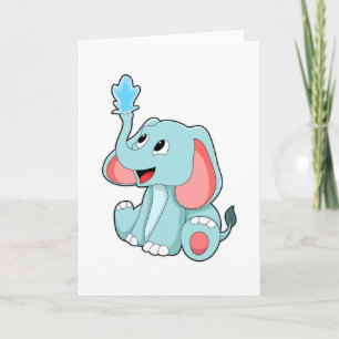 Tarjeta Elefante con agua