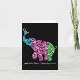 Tarjeta Elefante con cáncer de mama metastásico de flores