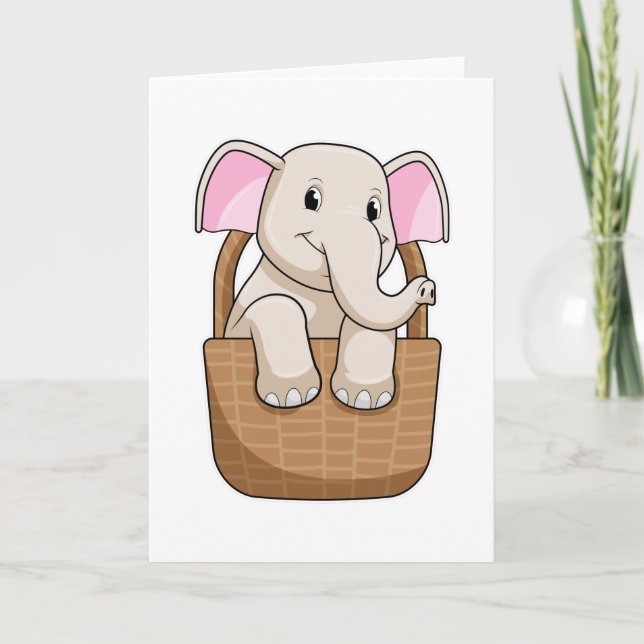 Tarjeta Elefante con cesta (Anverso)