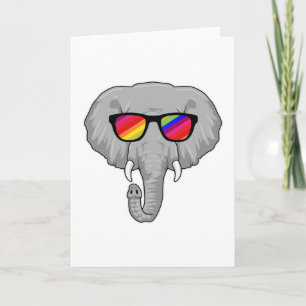 Tarjeta Elefante con gafas de sol
