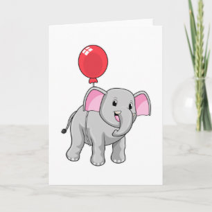 Tarjeta Elefante con globo