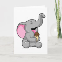 Elefante con helado de chocolate