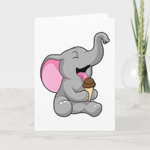 Tarjeta Elefante con helado de chocolate