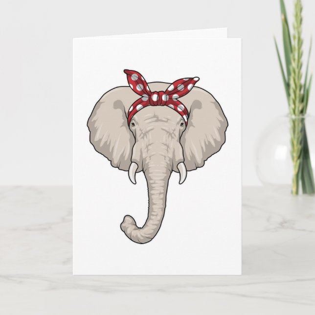 Tarjeta Elefante con pañuelo (Anverso)
