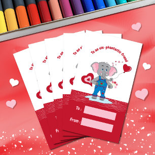 Tarjeta Elefante Cute   El día de San Valentín del aula He