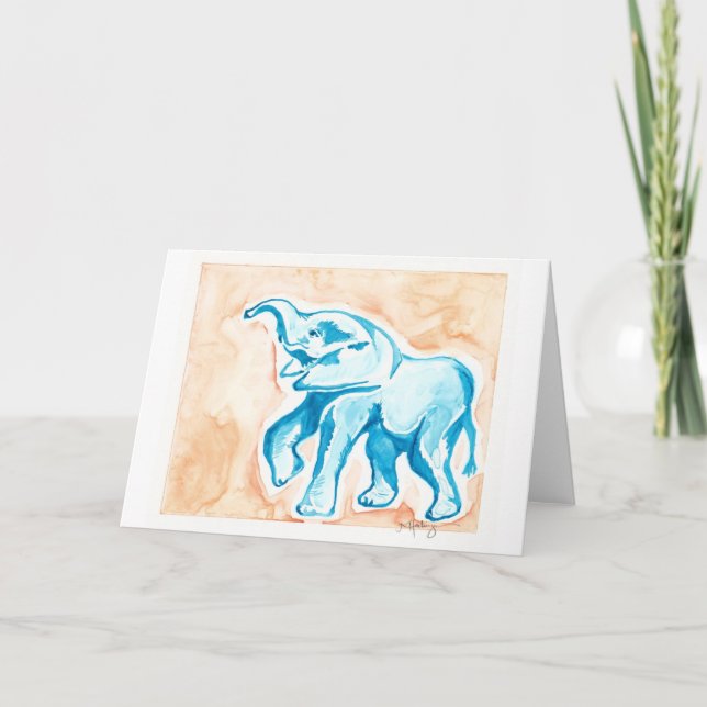 Tarjeta elefante de bebé (Anverso)