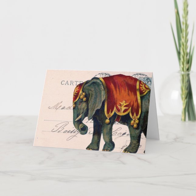 Tarjeta Elefante de circo ventilado (Anverso)