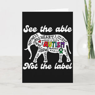 Tarjeta Elefante de Conciencia sobre el Autismo Ver lo Cap
