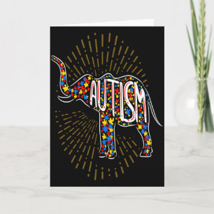 Tarjeta Elefante de Concienciación sobre el Autismo Chicos