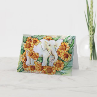 Tarjeta Elefante de girasol