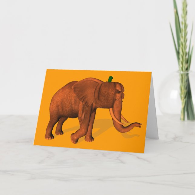 Tarjeta Elefante de Halloween (Anverso)