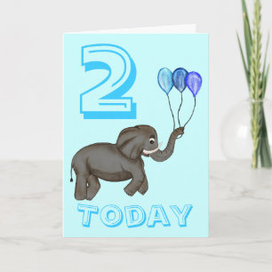 Tarjeta Elefante de la Celebración (Azul)
