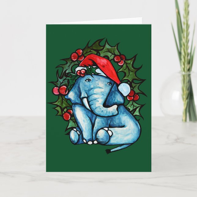 Tarjeta Elefante de Navidad (Anverso)