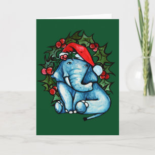 Tarjeta Elefante de Navidad