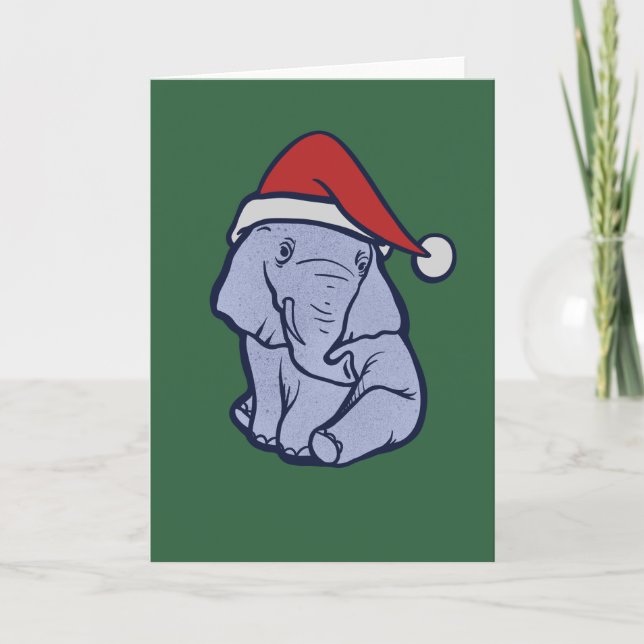 Tarjeta Elefante de Navidad (Anverso)