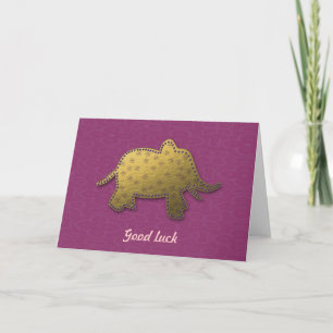 Tarjeta elefante del oro