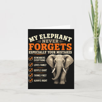 Tarjeta Elefante Divertido Olvida Regalos de Vida Silvestr