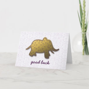 Tarjeta elefante dorado