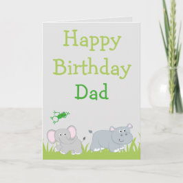 Tarjeta Elefante e hipopótamo Feliz cumpleaños papá foto d