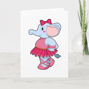 Tarjeta Elefante en ballet con falda