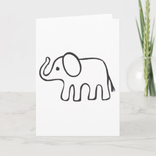 Tarjeta Elefante en blanco y negro