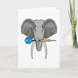 Tarjeta Elefante en Dardos con Dardo