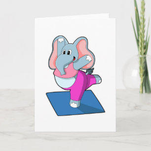 Tarjeta Elefante en ejercicios de Stretching de Yoga en pi