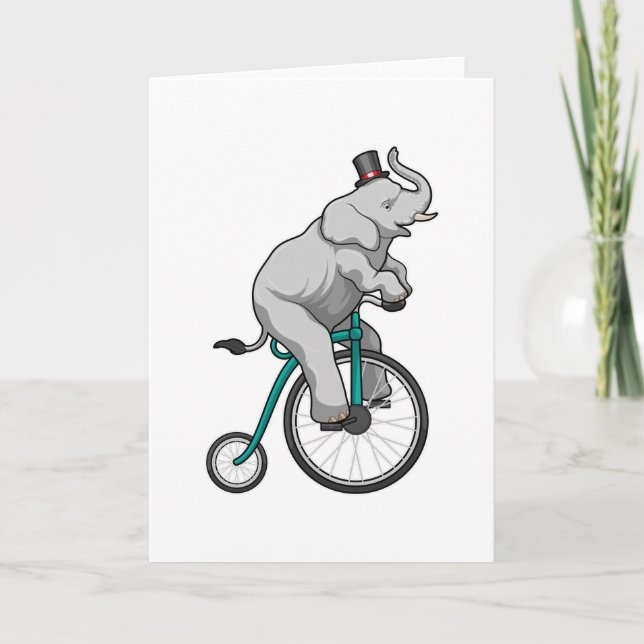Tarjeta Elefante en el circo con bicicleta (Anverso)