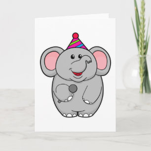 Tarjeta Elefante en fiesta con micrófono