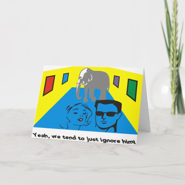 Tarjeta Elefante en la habitación (Anverso)