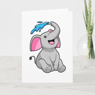 Tarjeta Elefante en Splash con Agua