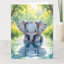 Tarjeta Elefante Jumbo y Colores Página Cumpleaños