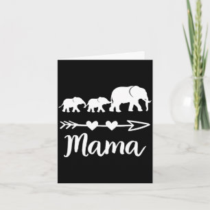 Tarjeta Elefante mamá 2 bebés niños mamá de dos adorable m