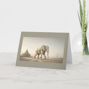 Tarjeta Elefante Marioneta Sueños Circenses Surrealistas