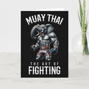Tarjeta Elefante Muay Thai - Kickboxing y elefante tailand