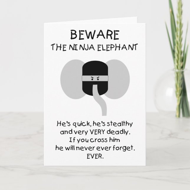 Tarjeta ¡Elefante Ninja! (Anverso)