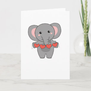 Tarjeta Elefante para el Día de San Valentín Animales Ador