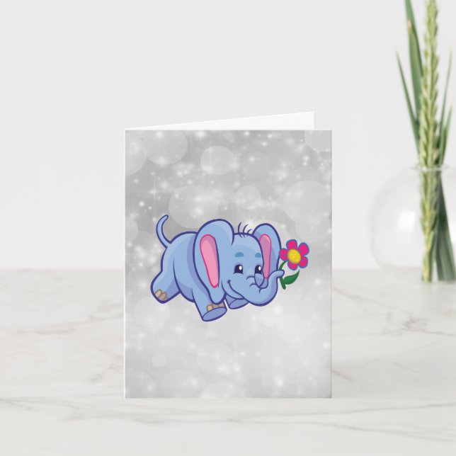 Tarjeta elefante personalizado lindo (Anverso)